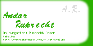 andor ruprecht business card